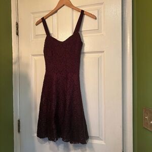 Free People Foil Ombré Dress Burgundy